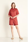 RUFFLE SHORT - washed red